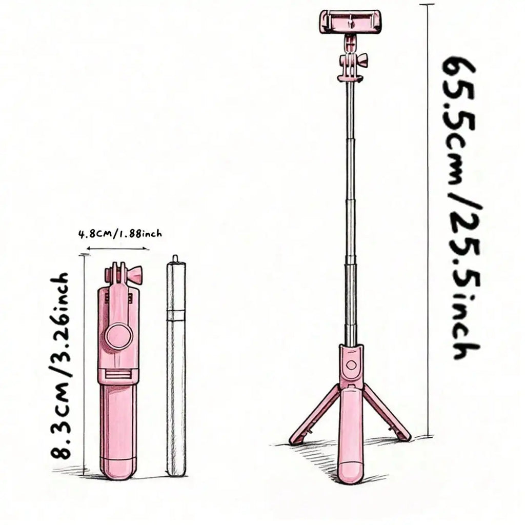 1PC Selfie Stick Wireless Selfie Stick with Tripod Stand Selfie Stick , Remote Control, Phone Holder and Built-In Tripod