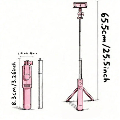 1PC Selfie Stick Wireless Selfie Stick with Tripod Stand Selfie Stick , Remote Control, Phone Holder and Built-In Tripod