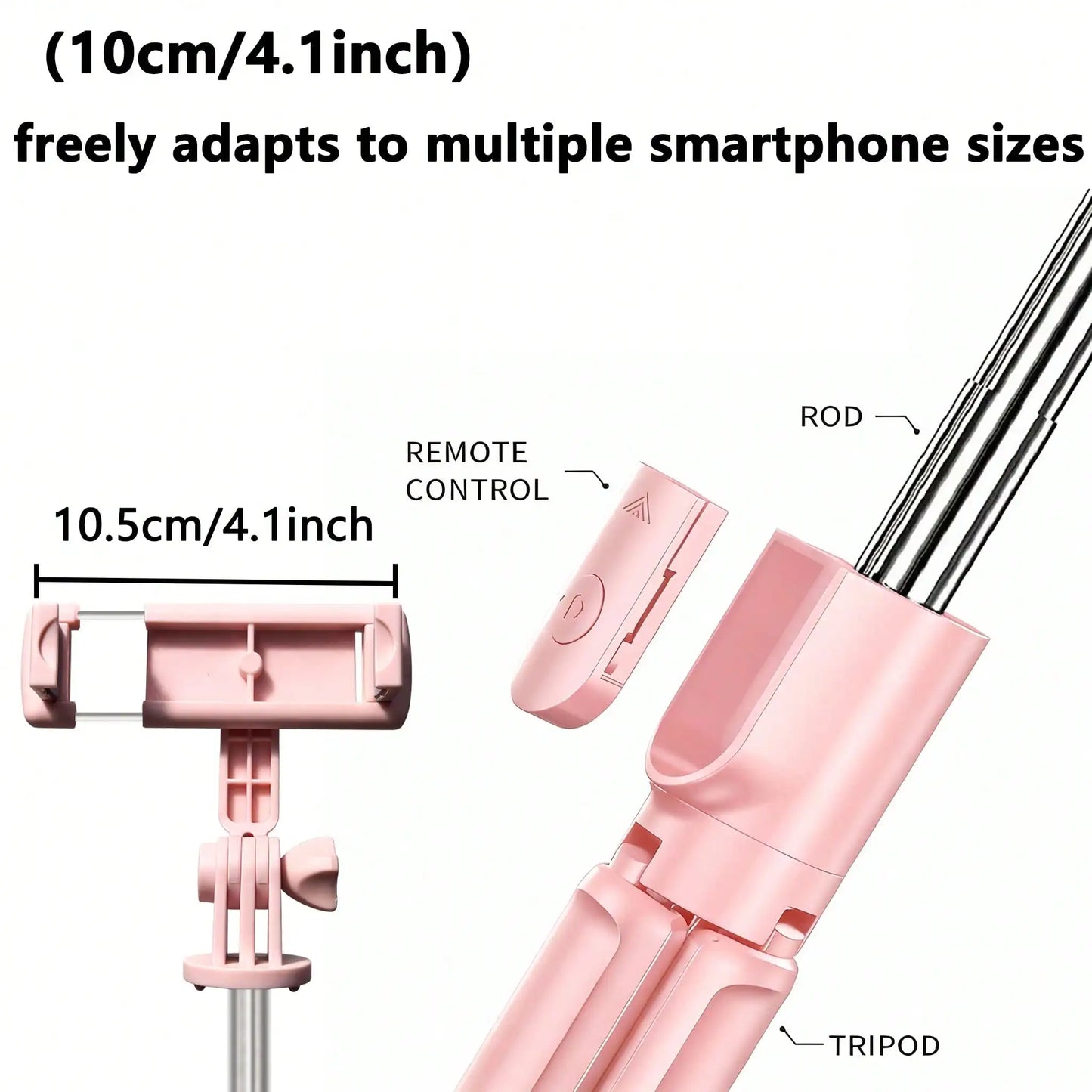 1PC Selfie Stick Wireless Selfie Stick with Tripod Stand Selfie Stick , Remote Control, Phone Holder and Built-In Tripod