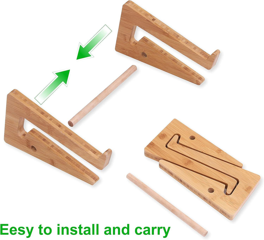Laptop Stand Wooden Vertical Laptop Stand for Desk Bamboo Laptop Stand Comp