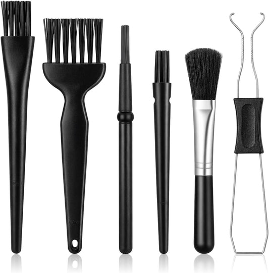 6Pcs Mini Keyboard Cleaning Brushes Kit, with Keycap Puller & Switch Puller PP Handle Nylon anti Static Cleaning Brush for Computer Keyboard Motherboard Camera Small Space