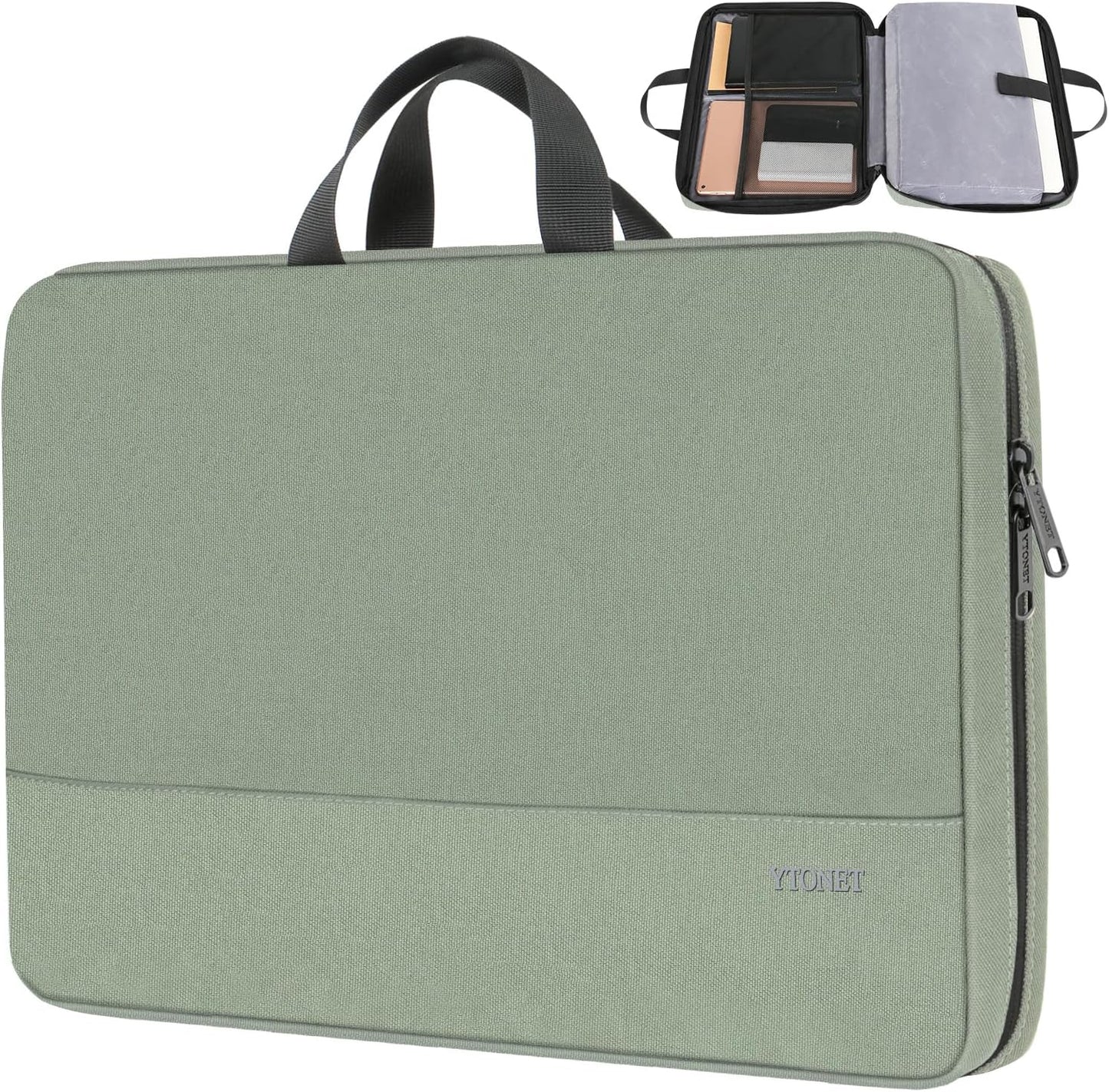 Laptop Sleeve 16 Inch, 15-15.6 Inch Laptop Cover Case with Handle | Computer Cases Compatible with Lenovo HP Dell Asus, Laptop Bag for Travel, Office, Meetings, Daily Use, Slim, Avocado Green