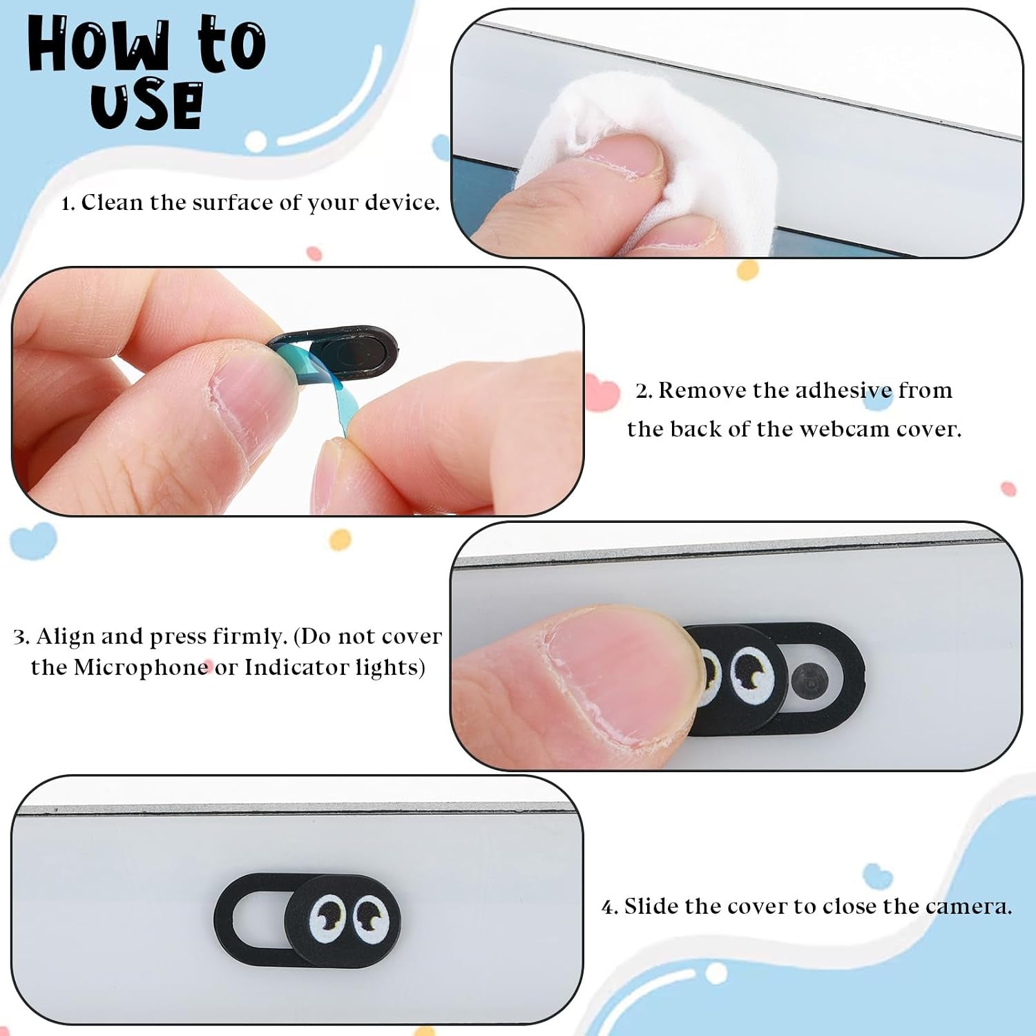 10 Pcs Laptop Camera Cover Slide, Webcam Cover Slide, Laptop Camera Cover Slide Thin, Cell Phone Camera Cover, Protect Your Privacy Security, Camera Cover for Desktop Tablet Pad